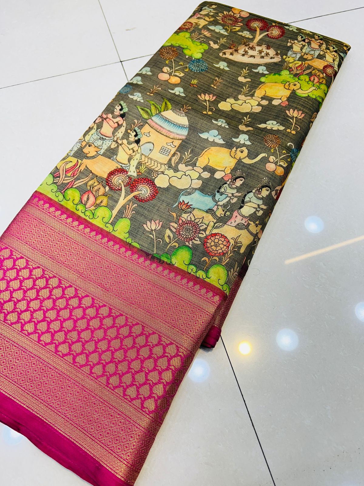 kalamkari tissue silk vol 2 Printed Non Catalog Sarees